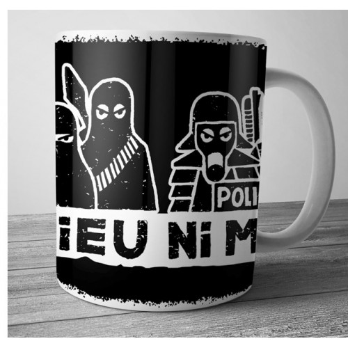 Mug Dolmen in Black ni dieu ni maître noir