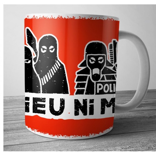 Mug Dolmen in Black ni dieu ni maître rouge