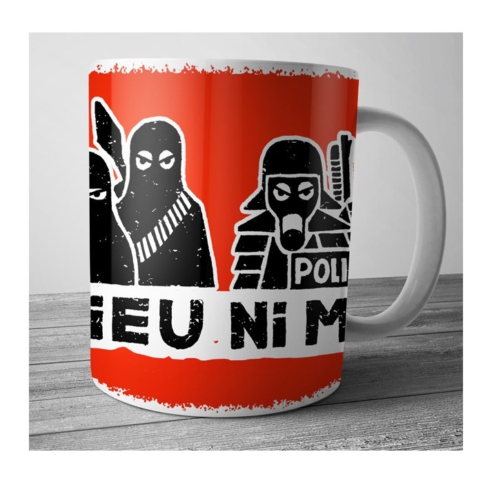 Mug Dolmen in Black ni dieu ni maître rouge