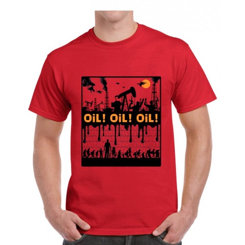 Tee-shirt homme DIB "Oil ! Oil ! Oil !" rouge