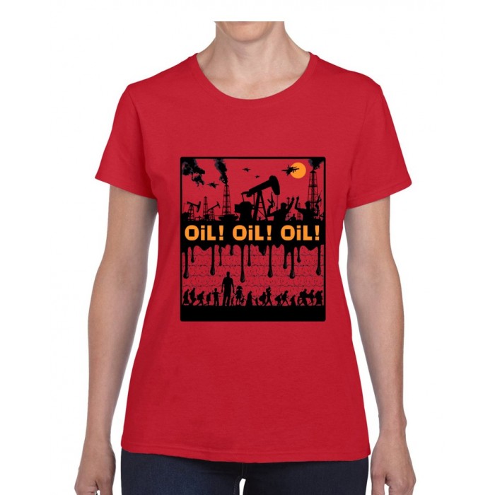 Tee-shirt femme DIB "Oil !" rouge