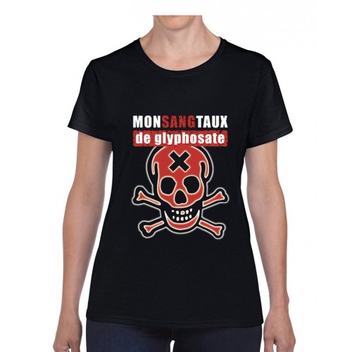 Tee-shirt femme DIB "Monsangtaux de glyphosate" noir