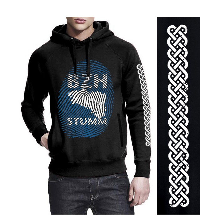 Sweat non zippé à capuche "BZH Stumm" noir